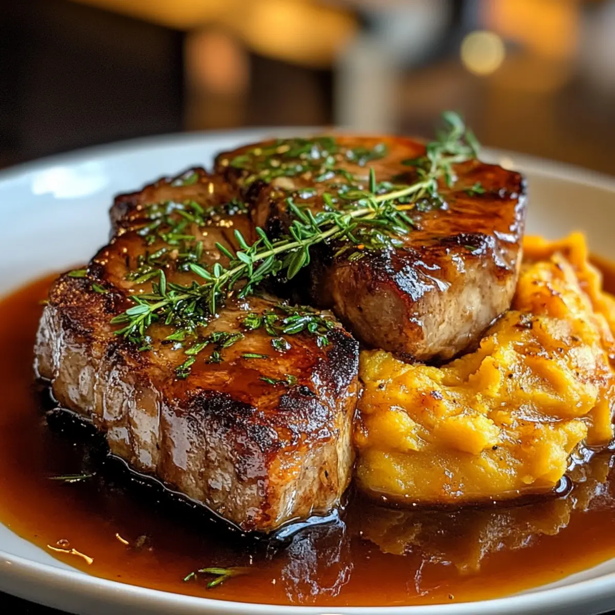 Apple Cider Pork with Mashed Sweet Potatoes Recipe edjvil