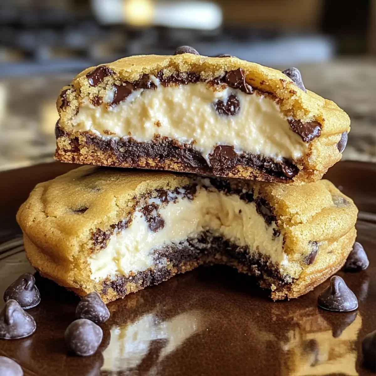 Käsekuchengefüllte Schokoladenkekse für Naschkatzen 4 Cheesecake Filled Chocolate Chip Cookies zq60hy