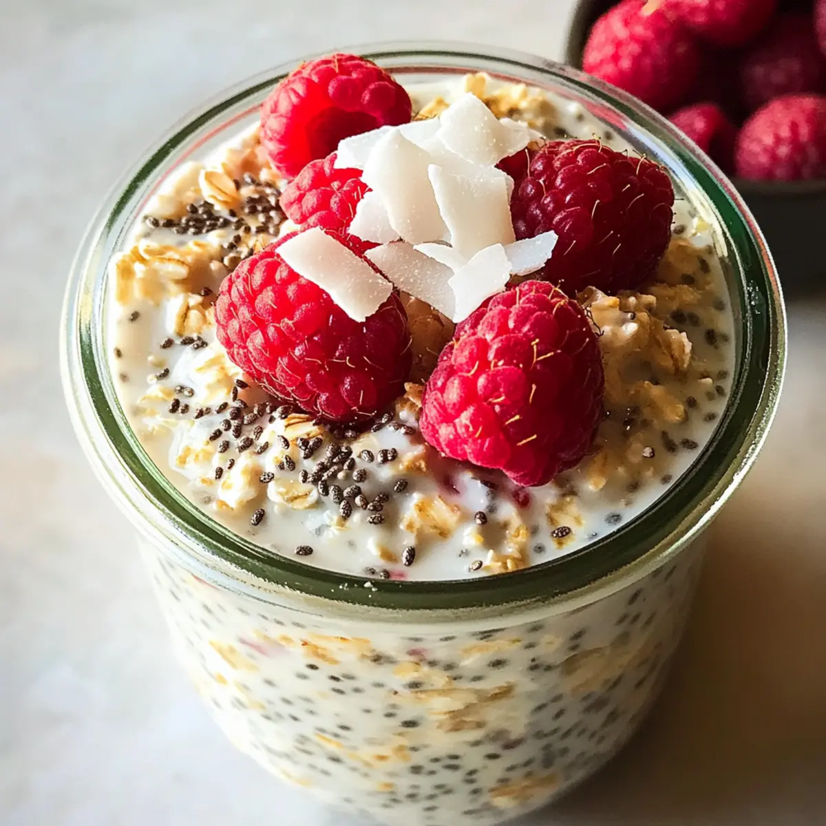 Chia Overnight Oats mit Himbeeren ptbfnv