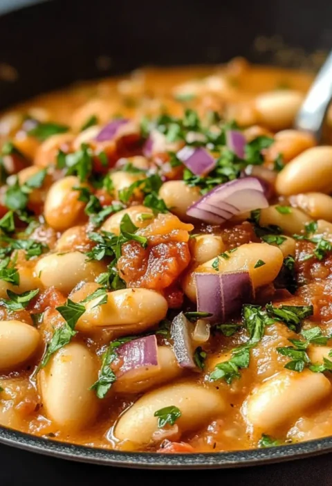 Cremige Tomaten-Bohnen-Pfanne