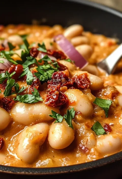 Cremige Tomaten-Bohnen-Pfanne