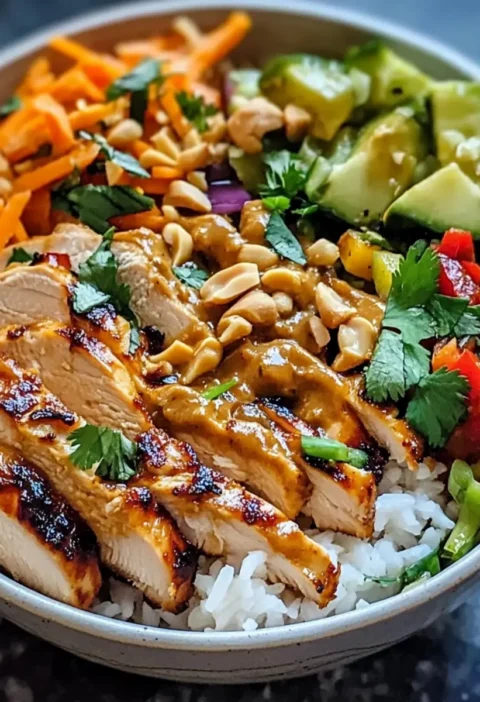 Erdnuss Hähnchen Buddha Schalen