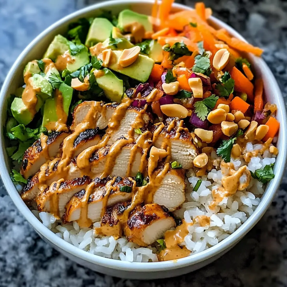 Erdnuss Hähnchen Buddha Schalen ganz einfach selber machen 3 Erdnuss HA¤hnchen Buddha Bowls s8f6oq