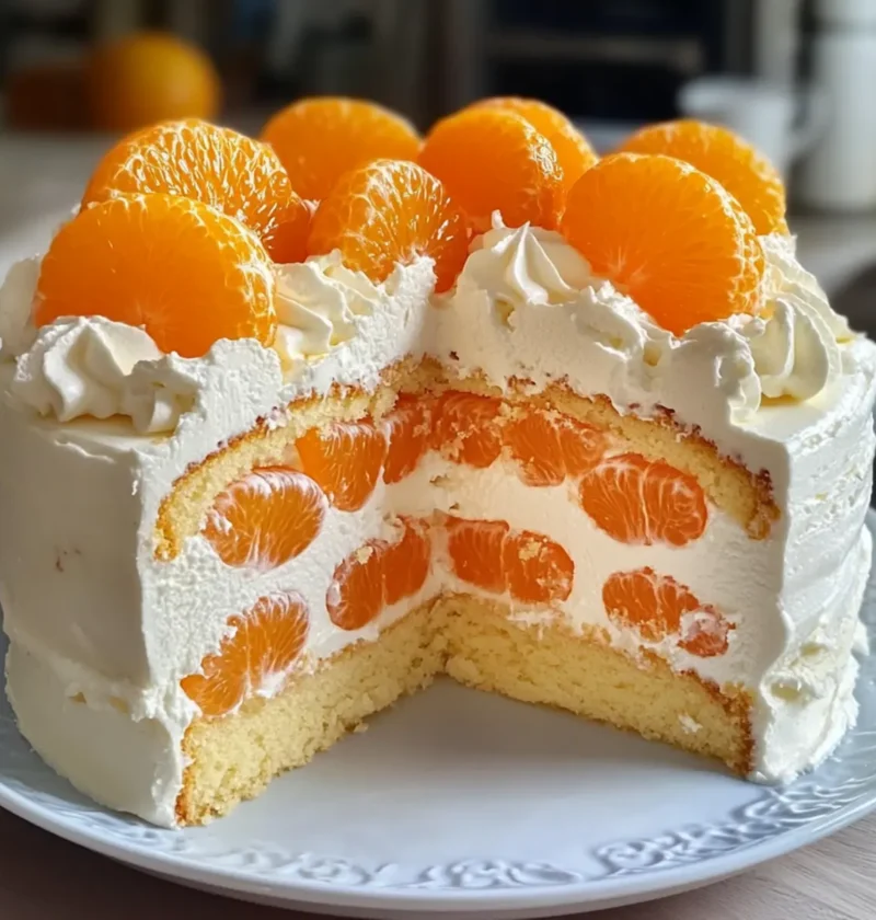 Fantakuchen mit Paradiescreme und Mandarinen genießen 1 Fantakuchen mit Paradiescreme und Mandarinen