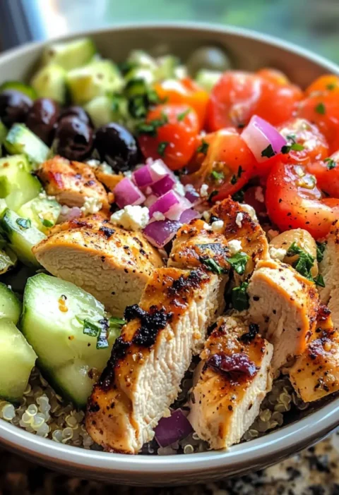 Griechische Hähnchen-Bowl