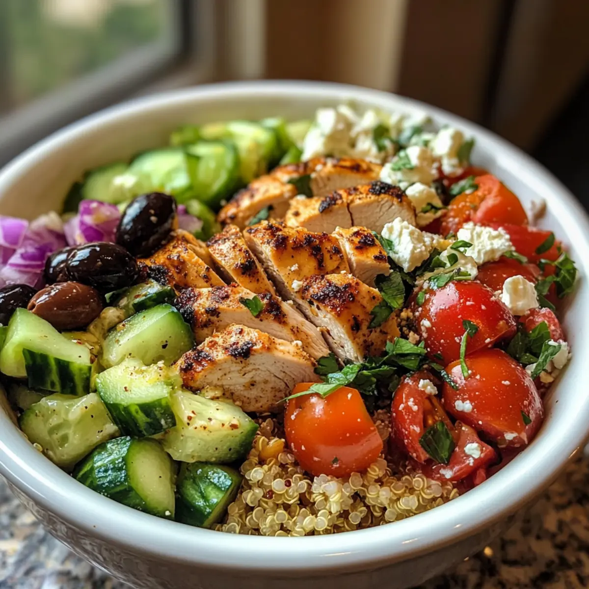 Griechische Hähnchen-Bowl für gesunde Genussmomente 4 Griechische Haehnchen Bowl he2woc