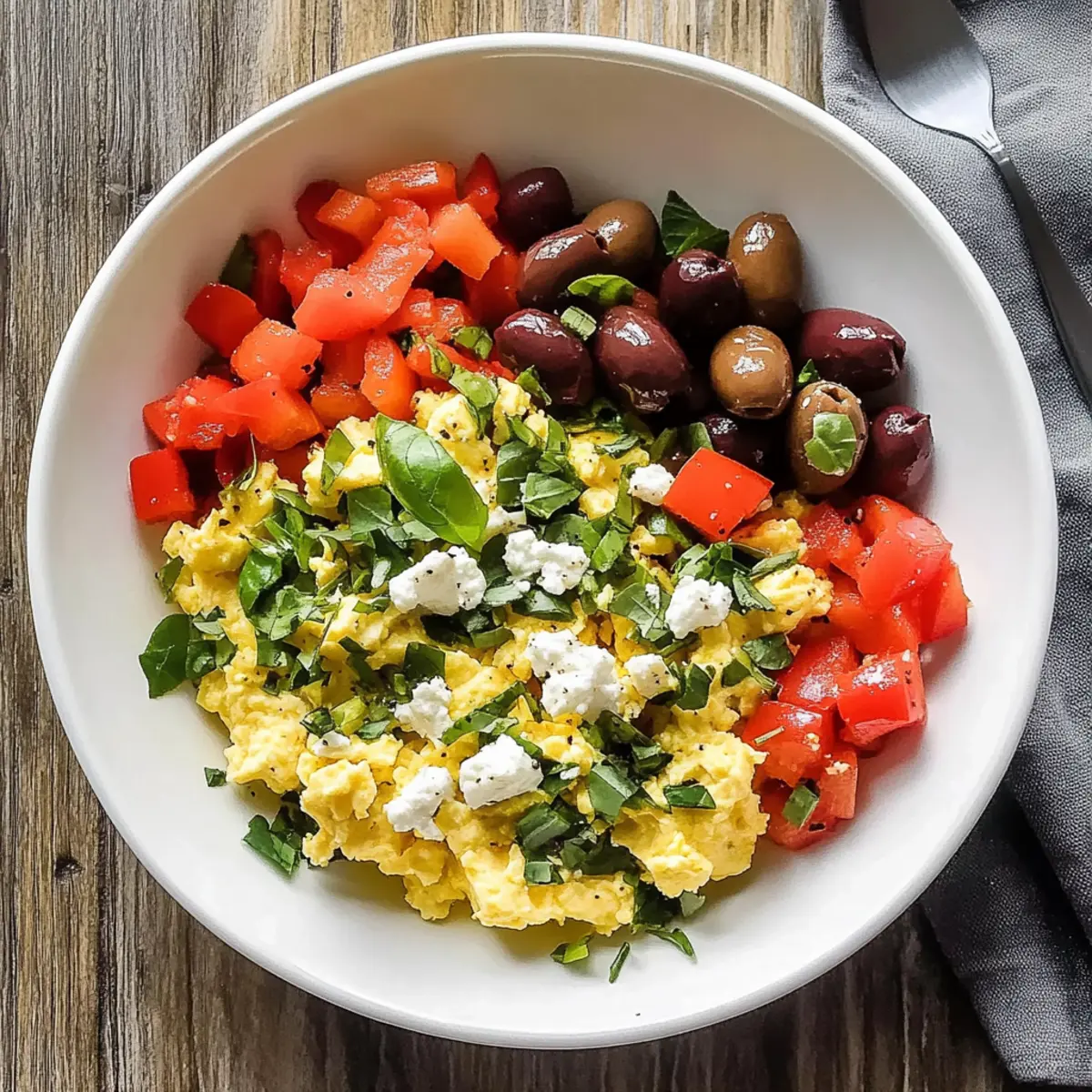 Hausgemachte mediterrane Frühstücks-Bowl