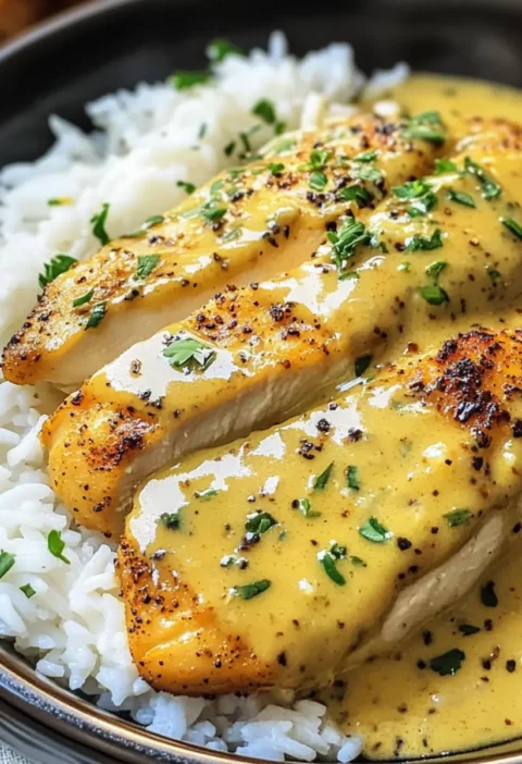 Honig Senf Hähnchen mit Reis