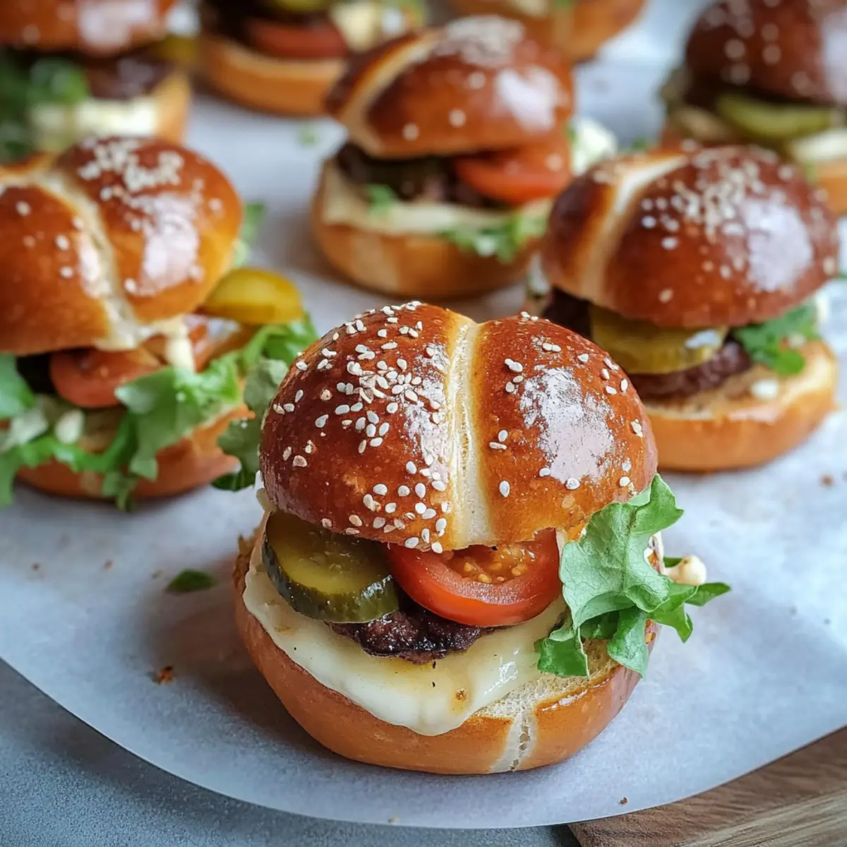 Mini Brezelburger mit Hackbraten w7eofp