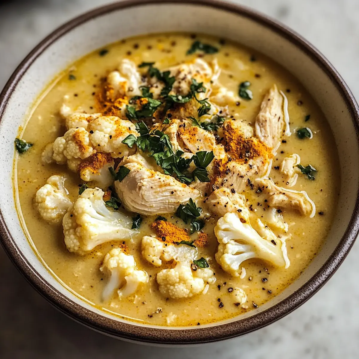 30-Minuten Anti-Inflammatorische Blumenkohl-Hühnchen-Suppe