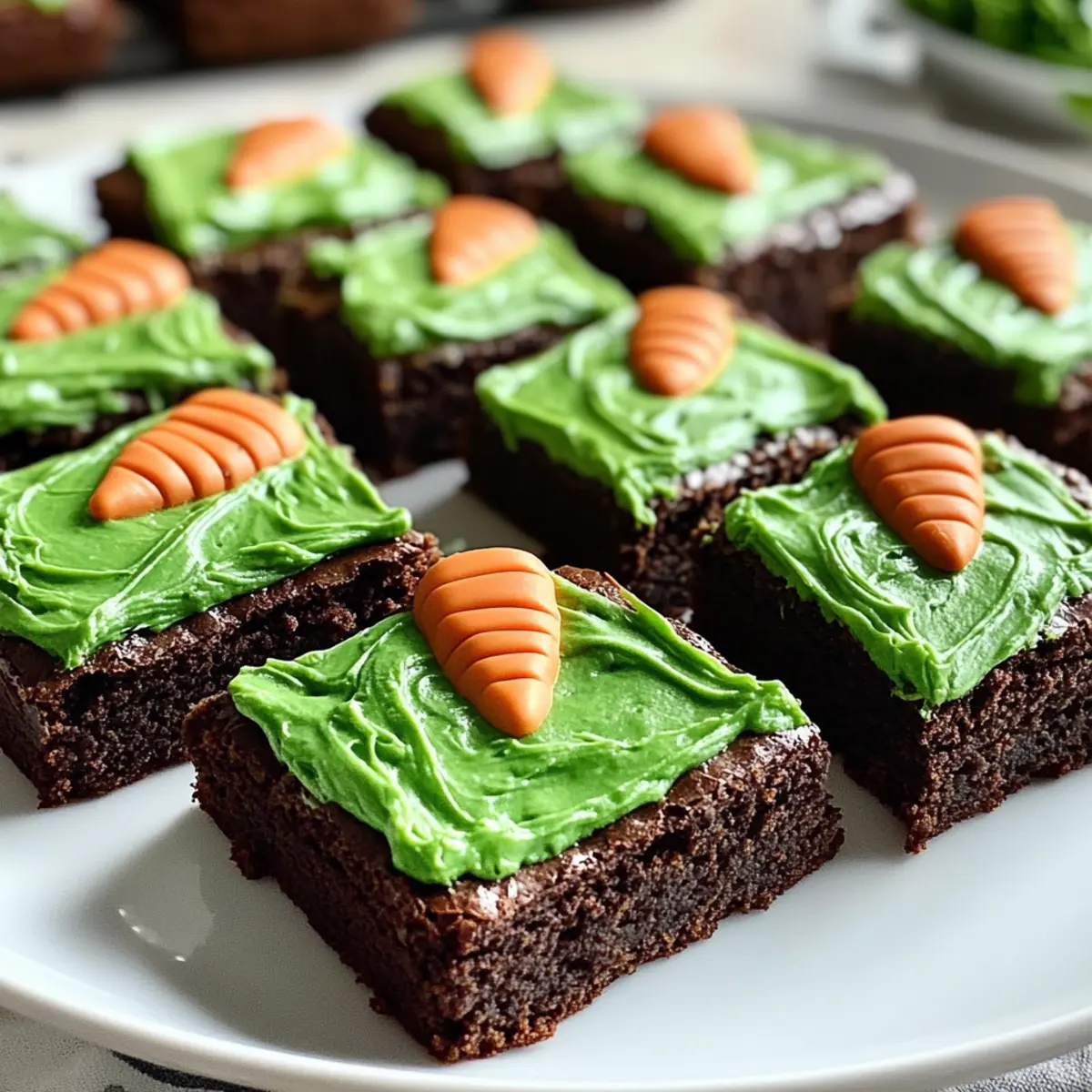 Karottenförmige vegane Osterbrownies köstliche Leckerei