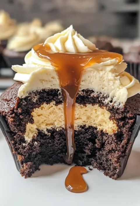 Schokoladen-Karamell-Cupcakes