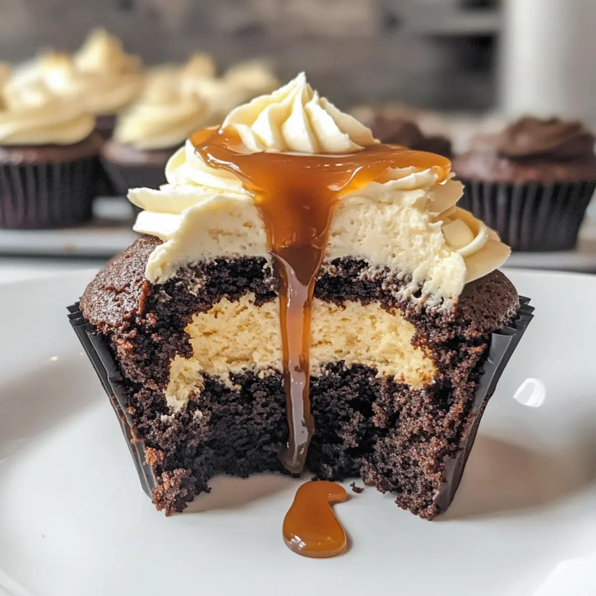 Schokoladen-Karamell-Cupcakes