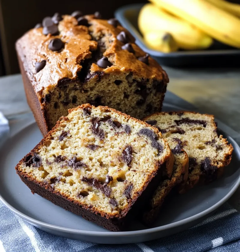 Schokoladenstückchen Bananenbrot leicht gemacht 1 Schokoladenstückchen Bananenbrot