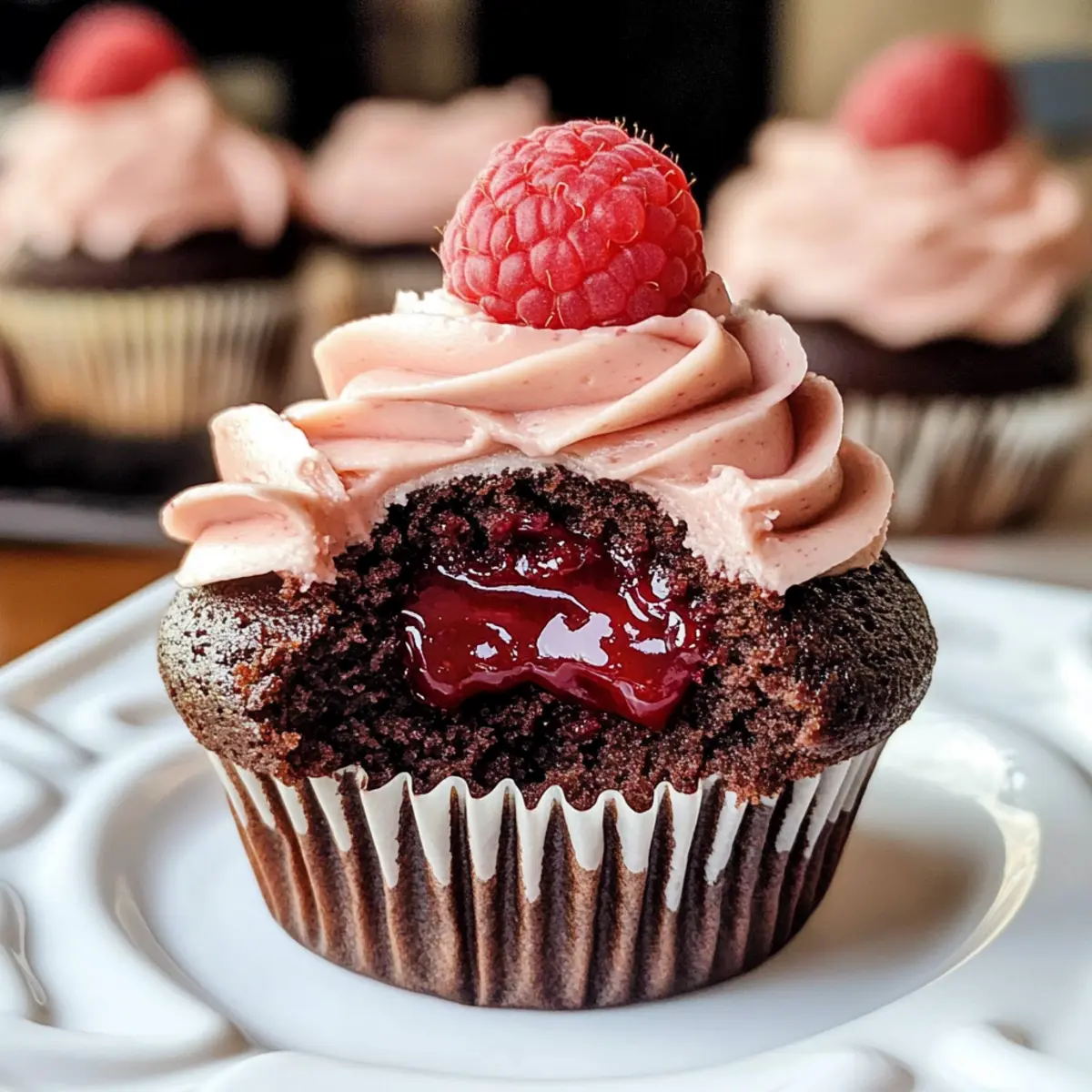 Schokoladen-Himbeer-Cupcakes für den süßen Genuss 4 Chocolate Raspberry Cupcakes a7bv4w