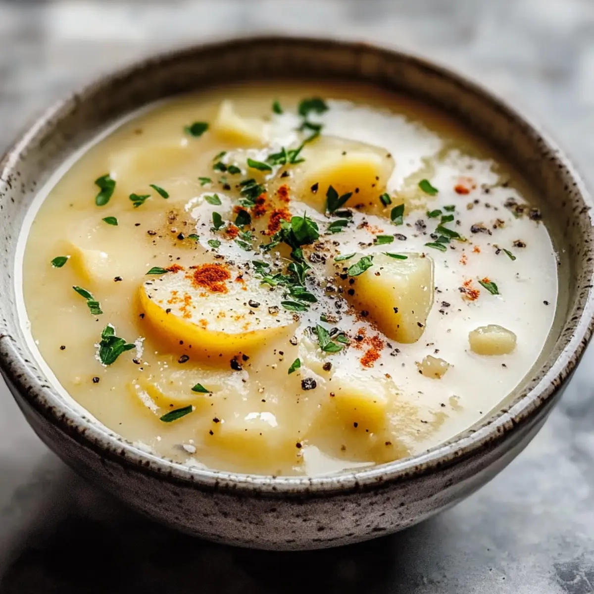 Creamy Vegan German Potato Soup Kartoffelsuppe a6w90r