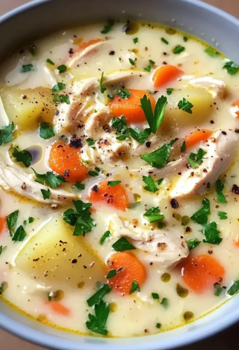 Crockpot Cremige Hühnchen- und Kartoffelsuppe Rezept