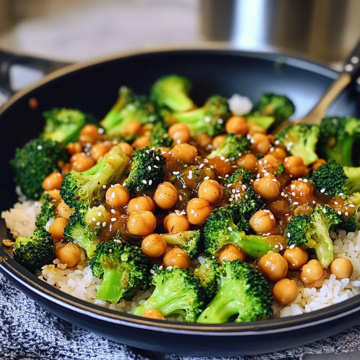 Einfache Brokkoli Pfanne mit Kichererbsen sww2ye