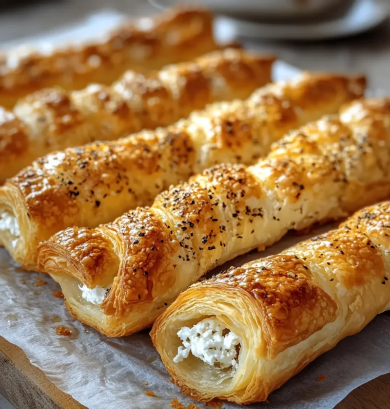 Feta Blätterteig Sticks aus dem Ofen in 20 Minuten 17 Feta puff pastry sticks from the oven - crispy finger food in 20 minutes