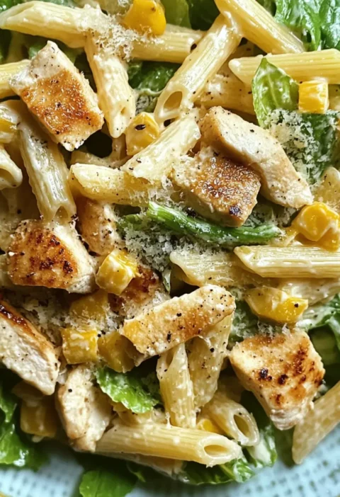 Frischer Caesar Nudelsalat für deinen Meal Prep