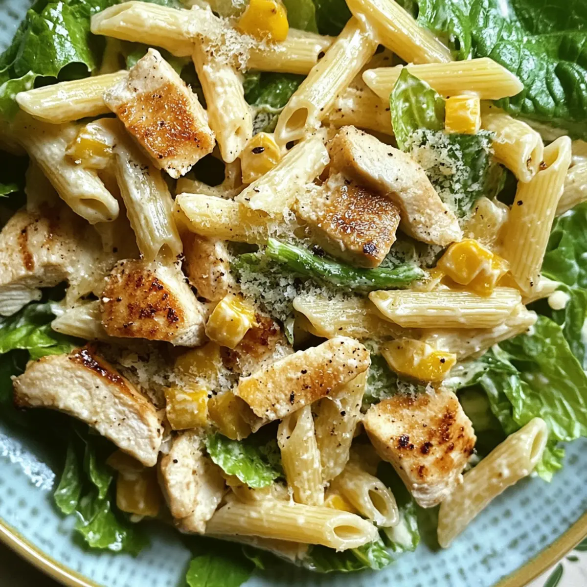 Frischer Caesar Nudelsalat für deinen Meal Prep