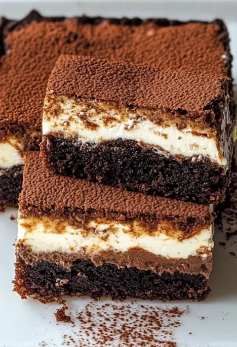 Fudgy Tiramisu Brownies