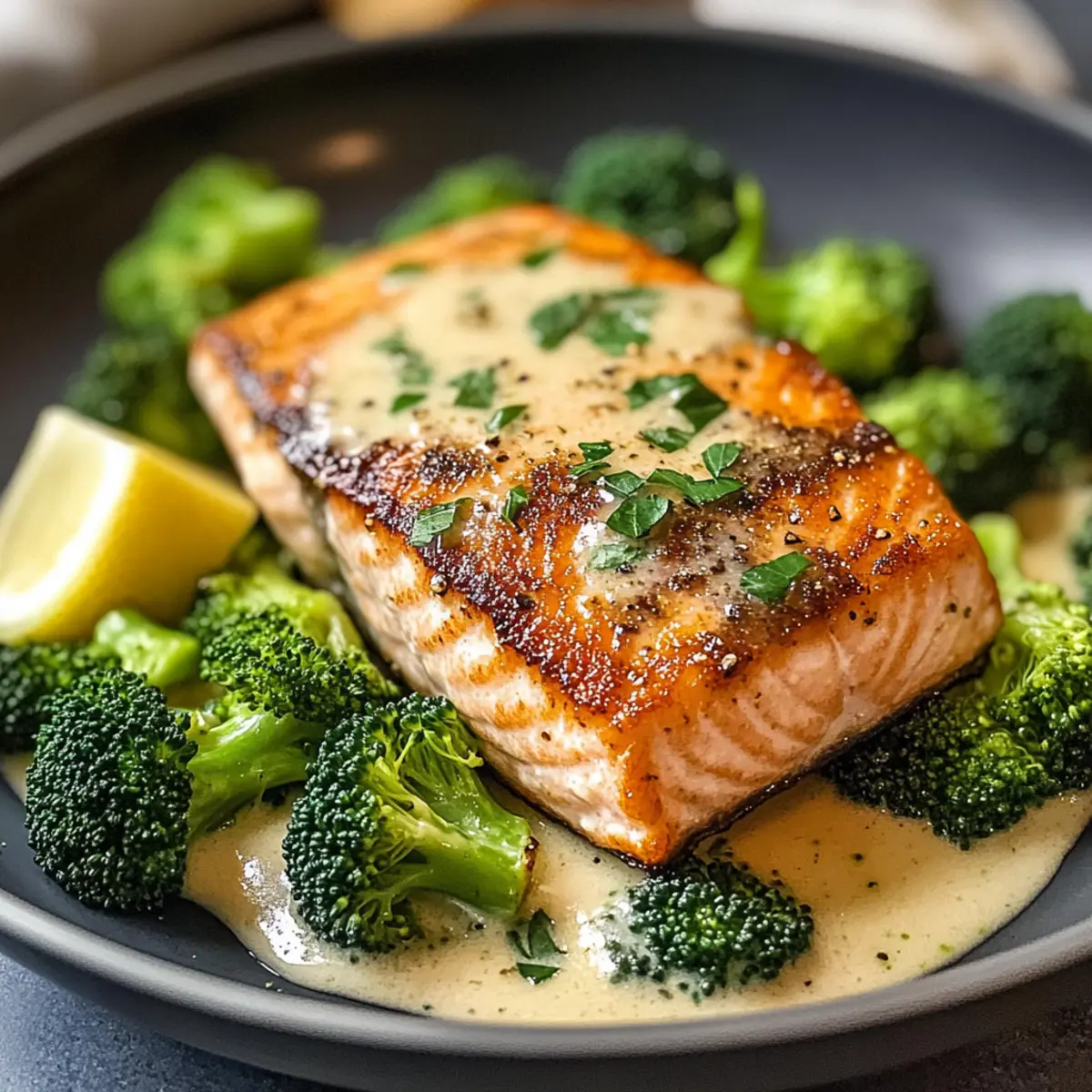 Gesunder gebratener Lachs mit Brokkoli für dich 2 Gebratener Lachs mit Brokkoli zguu3g