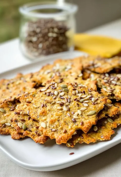 Glutenfreie Low Carb Leinsamen-Cracker – Rezept mit Kurkuma