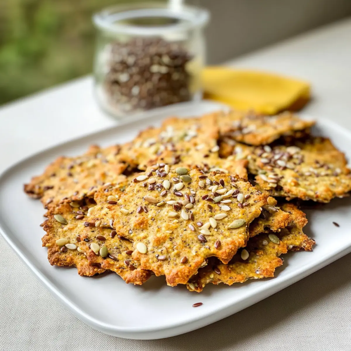 Glutenfreie Low Carb Leinsamen-Cracker – Rezept mit Kurkuma