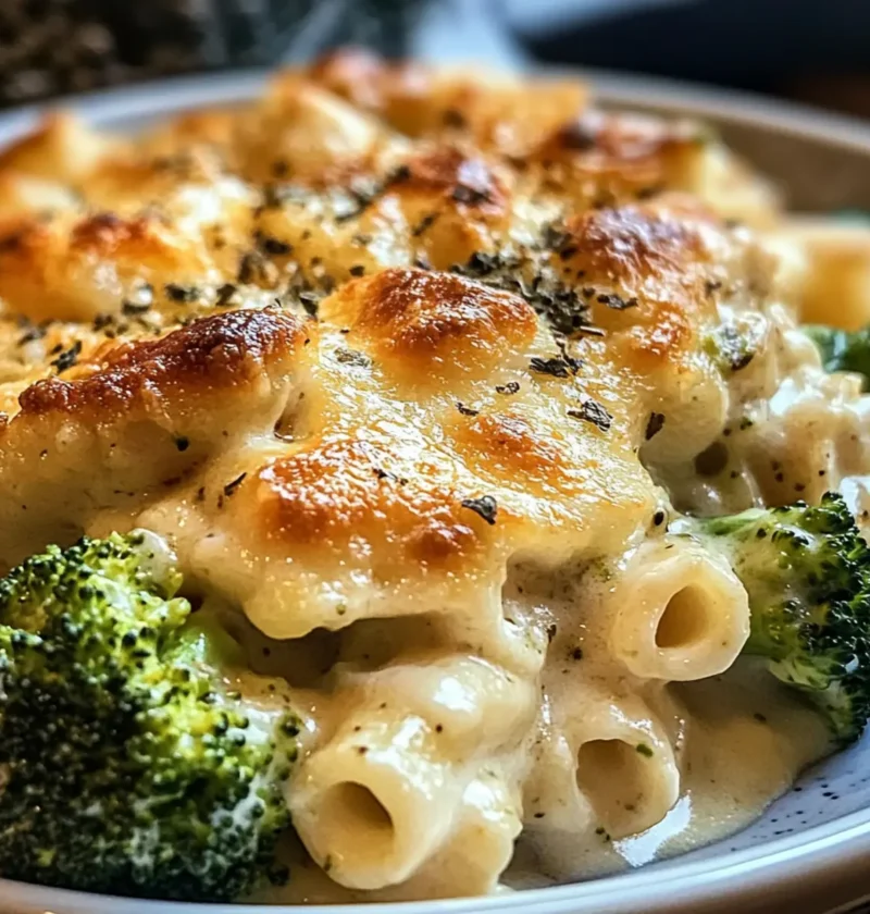 Hähnchen-Alfredo-Nudelauflauf mit Brokkoli für die Familie 1 Hähnchen-Alfredo-Nudelauflauf mit Brokkoli