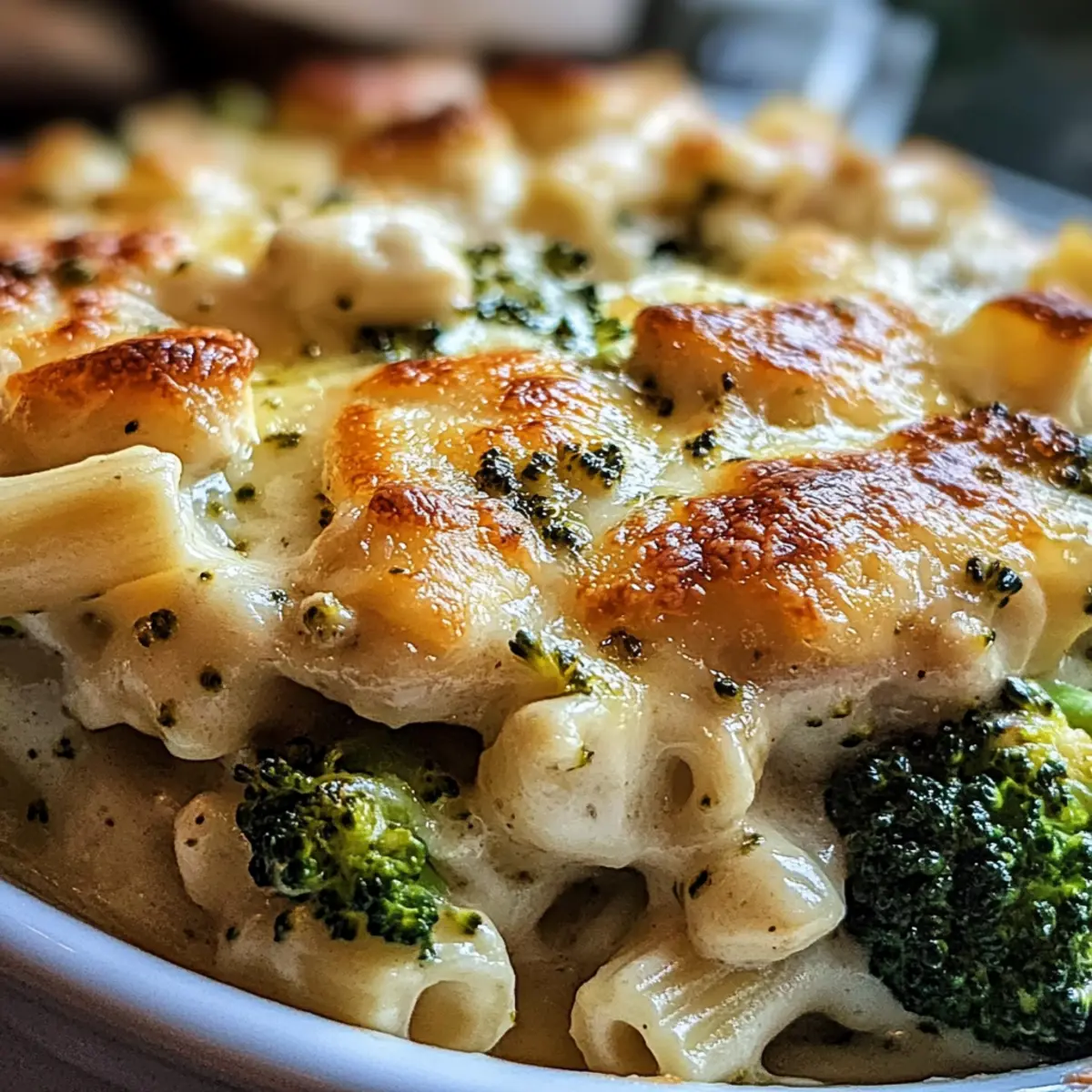 Hähnchen-Alfredo-Nudelauflauf mit Brokkoli für die Familie 2 HA¤hnchen Alfredo