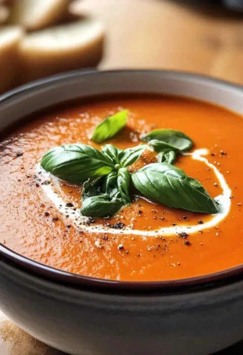 Hausgemachte cremige Tomatensuppe – Ein gemütlicher Klassiker aus frischen Zutaten