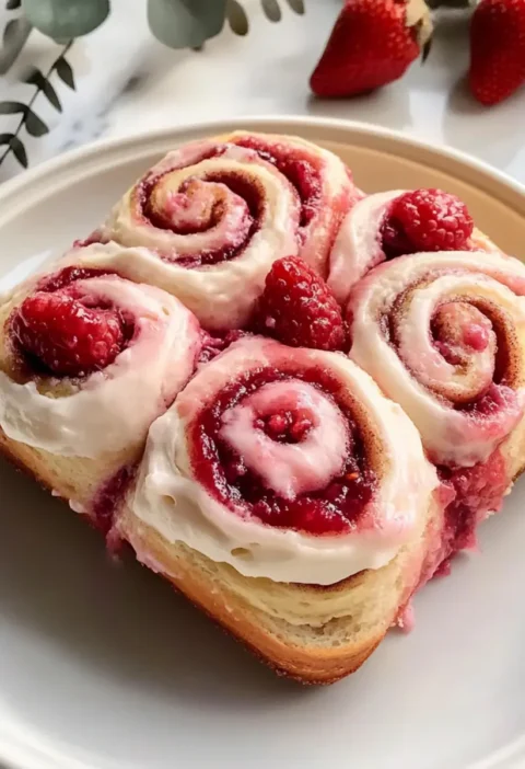 Unwiderstehliche rosa Zimtschnecken