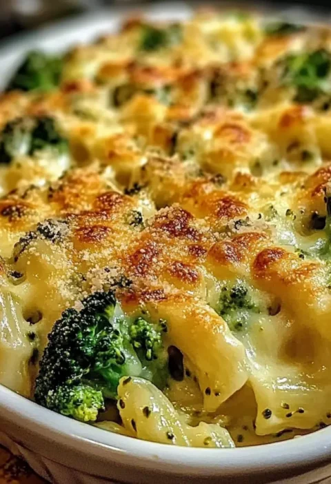 Käsiger Brokkoli-Nudelauflauf