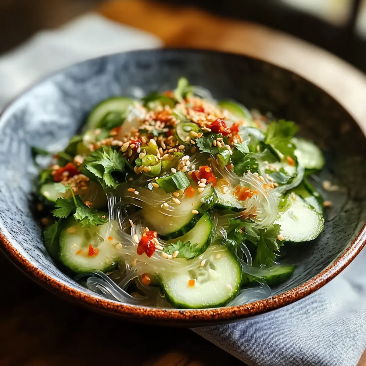 Kaltes Gurken- und Glasnudelsalat