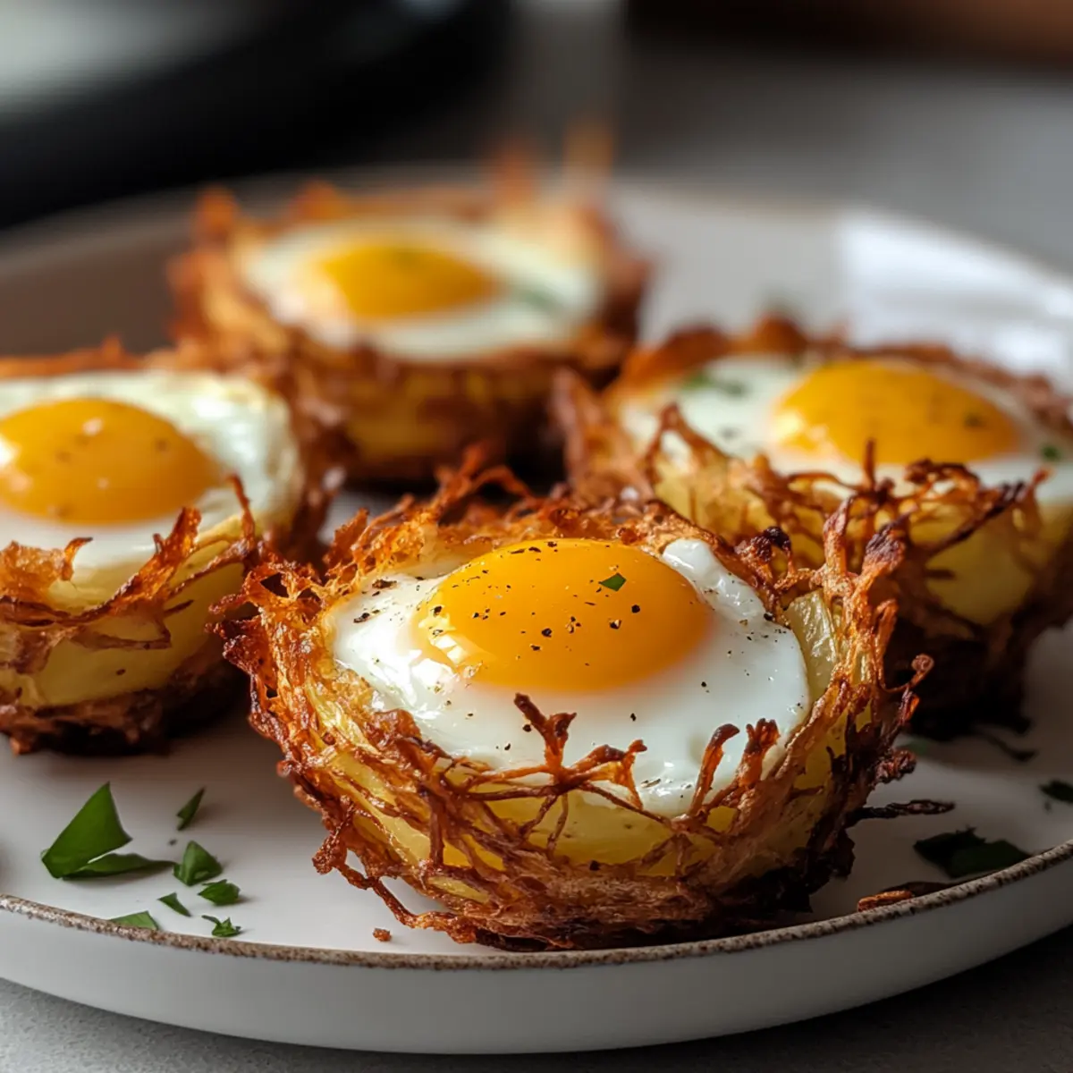 Kartoffel-Nester mit Ei im Airfryer für dein Brunch 5 Kartoffel-Nester mit Ei im Airfryer
