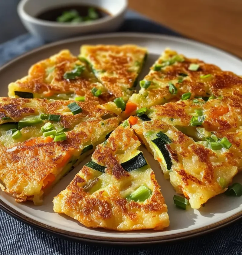 Koreanische Pfannkuchen (Pajeon) Rezept einfach gemacht 1 Koreanische Pfannkuchen (Pajeon) Rezept Zutaten: - 1 Tasse Mehl - 1 Tasse Wasser - 1 Ei - 2 Tassen Frühlingszwiebeln, in Stücke geschnitten - 1 Tasse Gemüse (Karotten, Zucchini, etc.), in Stücke geschnitten - 1 TL Salz - Öl zum Braten Anleitung: 1. In einer Schüssel Mehl, Wasser, Ei und Salz vermischen. 2. Frühlingszwiebeln und Gemüse hinzufügen und gut vermengen. 3. Eine Pfanne bei mittlerer Hitze erhitzen und Öl hinzufügen. 4. Eine Kelle des Teigs in die Pfanne geben und gleichmäßig verteilen. 5. Auf jeder Seite 3-4 Minuten braten, bis sie goldbraun sind. 6. Mit Sojasauce servieren.