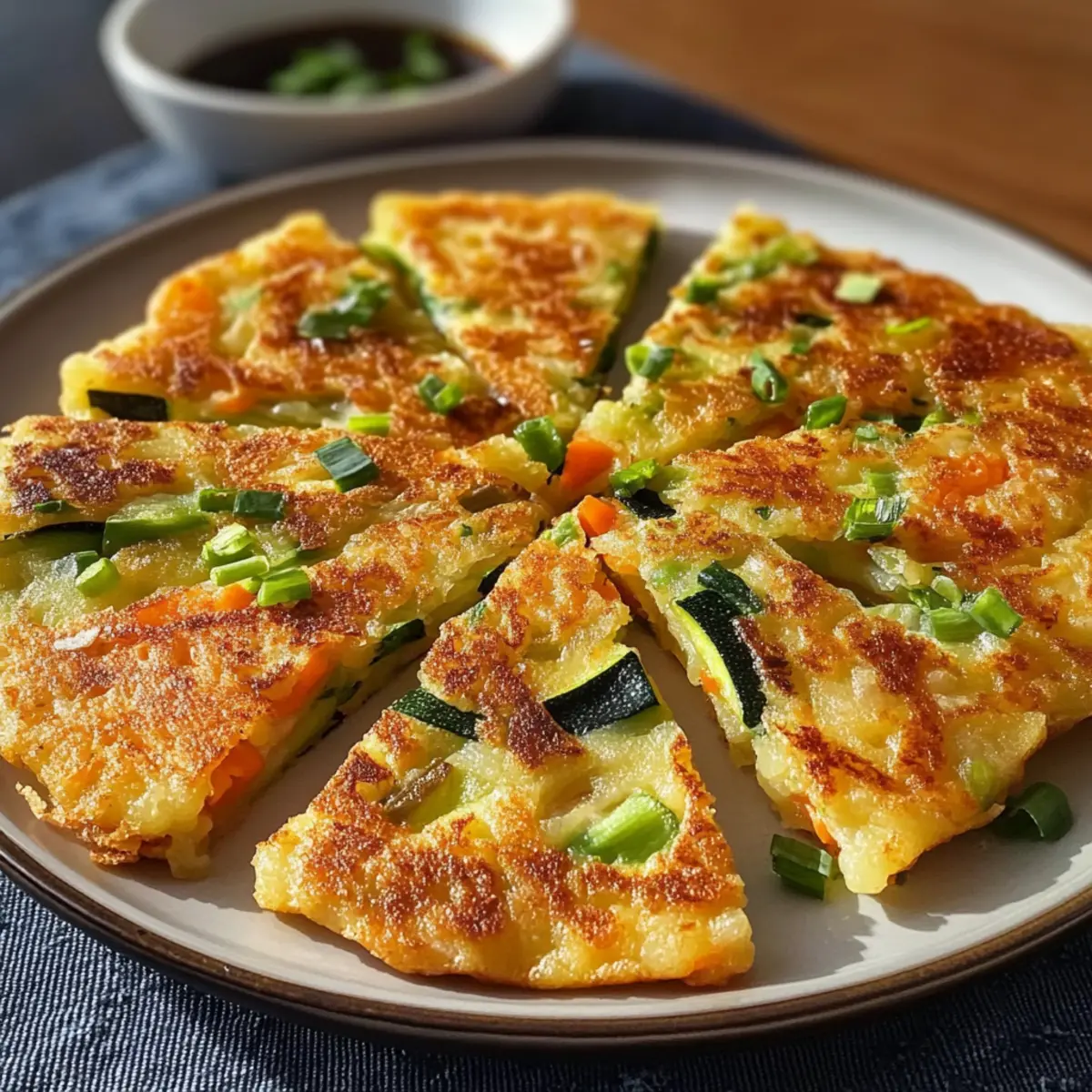 Koreanische Pfannkuchen (Pajeon) Rezept einfach gemacht 5 Koreanische Pfannkuchen (Pajeon) Rezept Zutaten: - 1 Tasse Mehl - 1 Tasse Wasser - 1 Ei - 2 Tassen Frühlingszwiebeln, in Stücke geschnitten - 1 Tasse Gemüse (Karotten, Zucchini, etc.), in Stücke geschnitten - 1 TL Salz - Öl zum Braten Anleitung: 1. In einer Schüssel Mehl, Wasser, Ei und Salz vermischen. 2. Frühlingszwiebeln und Gemüse hinzufügen und gut vermengen. 3. Eine Pfanne bei mittlerer Hitze erhitzen und Öl hinzufügen. 4. Eine Kelle des Teigs in die Pfanne geben und gleichmäßig verteilen. 5. Auf jeder Seite 3-4 Minuten braten, bis sie goldbraun sind. 6. Mit Sojasauce servieren.