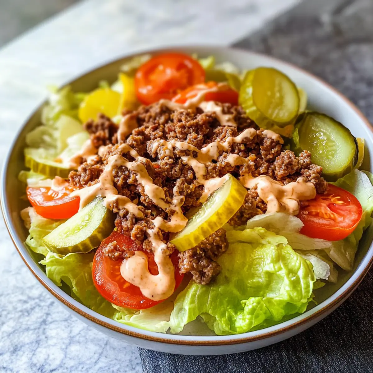 Low Carb Big Mac Salat – Gesundes Original Rezept 4 Low Carb Big Mac Salat Das Original Rezept von Lecker Abnehmen qdmged