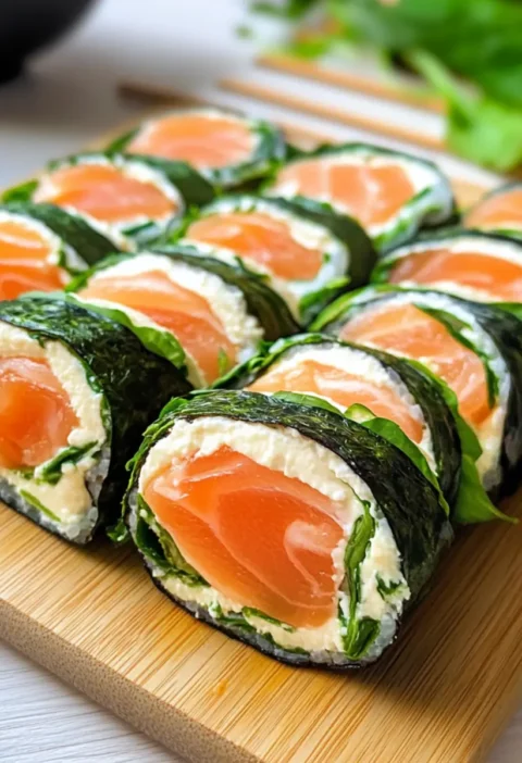 Low Carb Lachsrolle mit Spinat und Frischkäse – Party Rezept