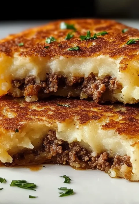 Kartoffelpuffer mit Hackfleischfüllung Rezept