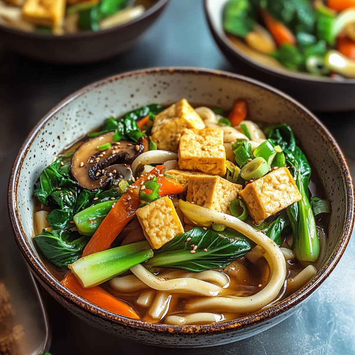 Ein-Topf-Udon-Nudeln mit Ingwer-Gemüse & Tofu