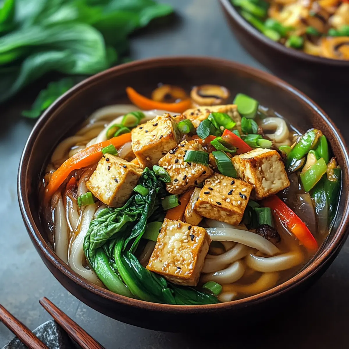 One Pot Udon Nudeln mit Ingwer GemA¼se Tofu klqeep