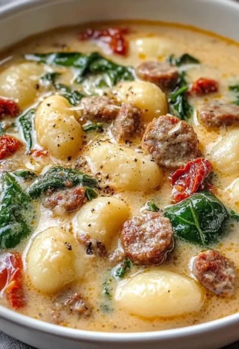 Ein-Topf-Toskanische-Wurst-Gnocchi-Suppe – Cremig, Gemütlich und Perfekt für Jeden Abend