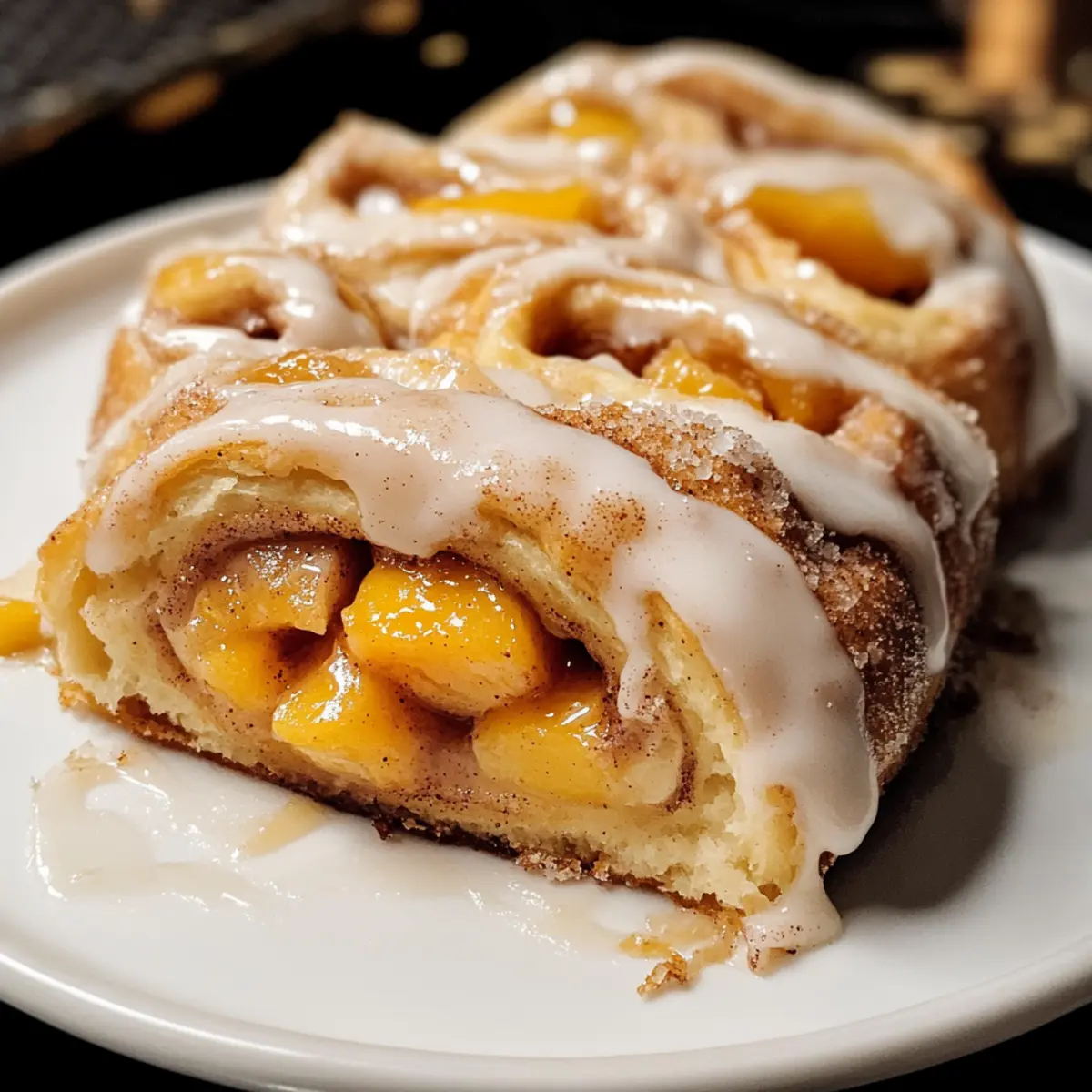 Peach Cobbler Cinnamon Rolls ncorgd