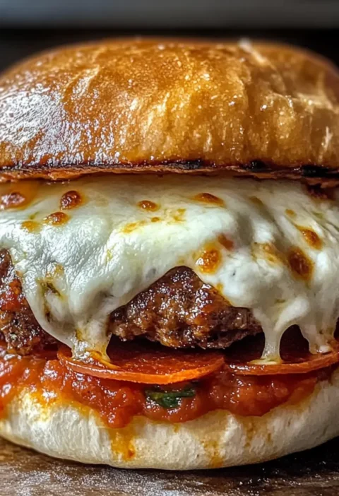 Pizza Burger Rezept Zutaten: 500 g Rinderhackfleisch 1 TL Salz 1/2 TL Pfeffer 1 TL Knoblauchpulver 1 TL Zwiebelpulver 1/2 Tasse Pizza-Sauce 100 g Mozzarella-Käse, gerieben 25 g Peperoni, in Scheiben 25 g grüne Paprika, gewürfelt 4 Hamburger-Brötchen Zubereitung: 1. Den Grill vorheizen. 2. Rinderhackfleisch in eine Schüssel geben und mit Salz, Pfeffer, Knoblauchpulver und Zwiebelpulver vermengen. 3. Aus der Mischung vier Patties formen. 4. Die Patties auf den Grill legen und 3-4 Minuten pro Seite grillen. 5. Nach der letzten Wendung Pizza-Sauce auf jedes Patty geben und mit Mozzarella-Käse, Peperoni und grüner Paprika belegen. 6. Den Grilldeckel schließen und 1-2 Minuten weiter grillen, bis der Käse schmilzt. 7. Die Patties auf die Hamburger-Brötchen legen und servieren.