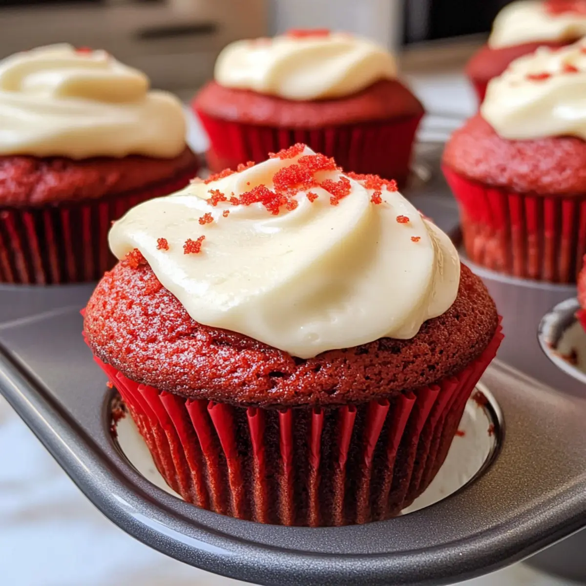 Rote Samtmuffins mit fluffiger Frischkäsecreme 3 Red Velvet Muffins uevfnq