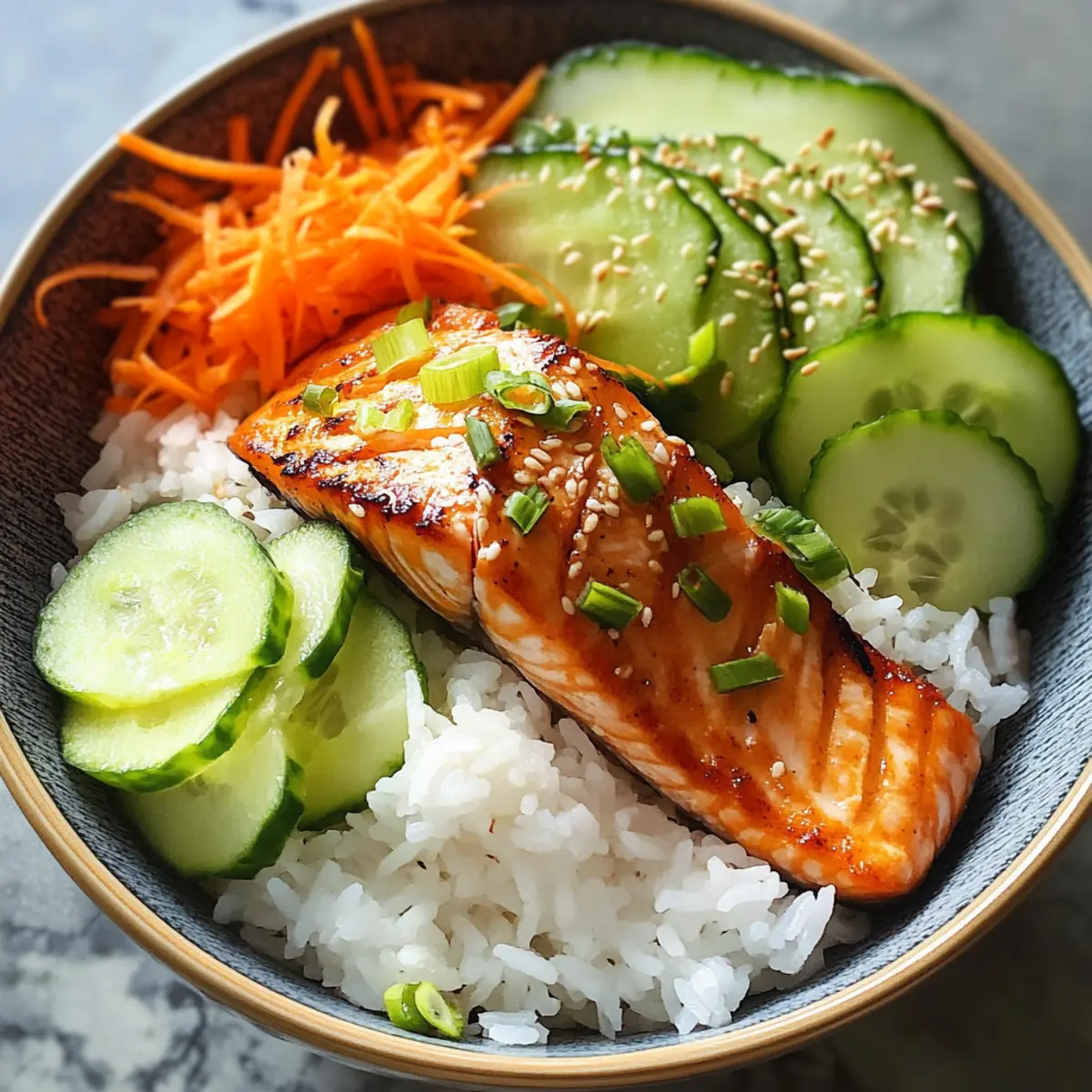 Lachs-Reisbowl Rezept für gesunde Genussmomente 5 Lachs-Reisbowl Rezept Zutaten: - 250 g Sushi-Reis - 300 ml Wasser - 2 EL Reisessig - 1 EL Zucker - 1 TL Salz - 200 g frischer Lachs - 1 Avocado - 1 kleine Gurke - Sojasauce - Sesam - Frischer Koriander Anleitung: 1. Sushi-Reis in einem Sieb abspülen, bis das Wasser klar ist. 2. Reis und Wasser in einen Topf geben und zum Kochen bringen. Hitze reduzieren und 15 Minuten köcheln lassen. 3. Reisessig, Zucker und Salz in einem kleinen Topf erhitzen, bis sich der Zucker aufgelöst hat. 4. Den gekochten Reis mit der Essigmischung vermengen und abkühlen lassen. 5. Lachs in dünne Scheiben schneiden. 6. Avocado und Gurke ebenfalls in Scheiben schneiden. 7. Reis in Schalen verteilen und mit Lachs, Avocado und Gurke garnieren. 8. Mit Sojasauce, Sesam und Koriander servieren.