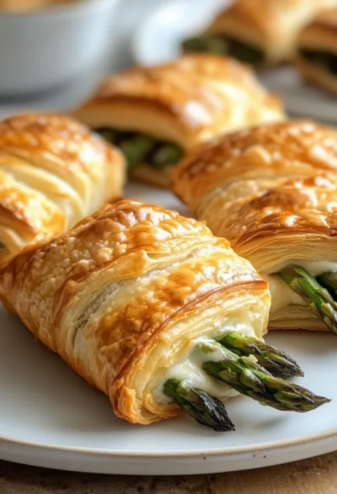 Spargel im Blätterteig