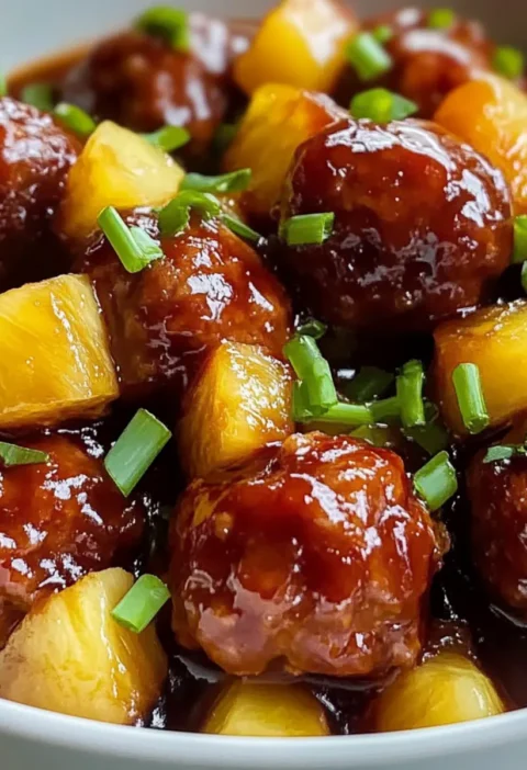 Würzige hawaiianische Crockpot-Fleischbällchen Rezept